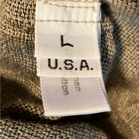 Su-Zen Linen/Cotton Long Sleeve Button Down Top W/Collar & Button Cuffs Sz Large - Picture 12 of 16